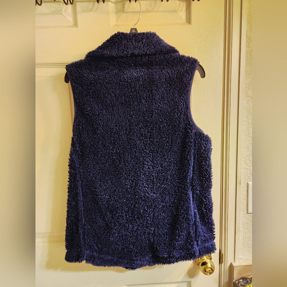 Chaps Dark Blue Fleece Vest Size L - Picture 3 of 4
